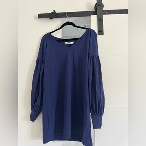 Susana Monaco Blue Puff Sleeve Mini Dress Relaxed Fit